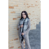 Велика чорна кашемірова хустка косинка в клітину CASHMERE